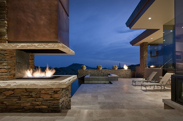 Haus Arizona geräumiges Interior  atemberaubend Patio kamin liegestuhl terrasse