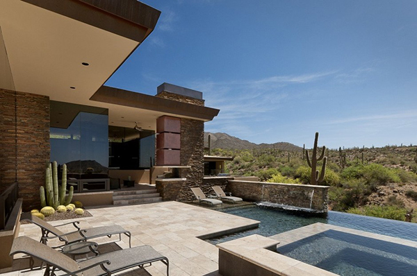 Haus Arizona geräumiges Interior kakteen schwimmbecken atemberaubend Patio wüste