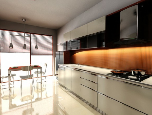 Küchen Designs Orange kochherd  spüle tisch