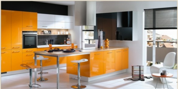 Küchen Designs Orange kücheninsel barhocker kochherd