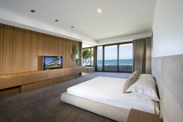Luxus Residenz dramatisch Ozean Blicke schlafzimmer bett