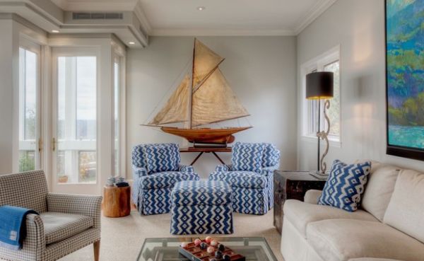Seemännisch  Dekoration schiff gemustert sofa