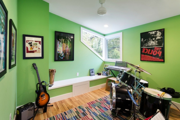 Umbau in einem Haus gitarre grün