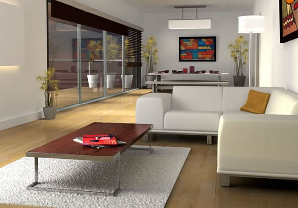 Wohnraum Dekoration weiß couch kaffeetisch