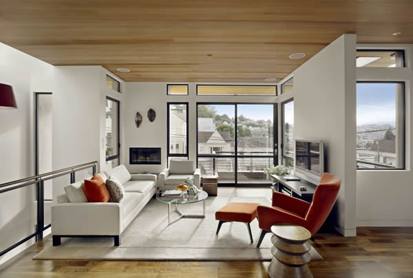 Wohnraum Dekoration  weiß couch orange sofa