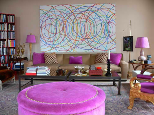 Wohnzimmer Designs Lila kissen couch bild tisch lampe