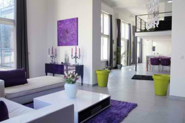 Wohnzimmer Designs Lila tisch couch weiß
