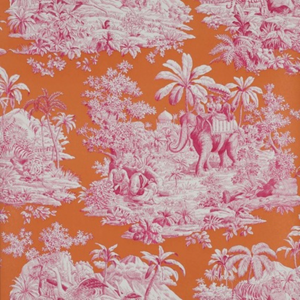 Wundervolle Wandtapeten orange rosa elefant