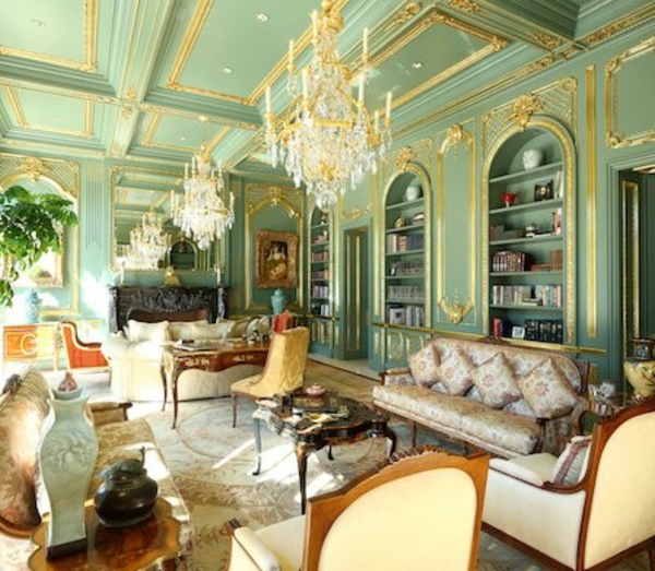 attraktive französische Wohnzimmer Designs prächtig couch kronleuchter stuhl teppich grün wand