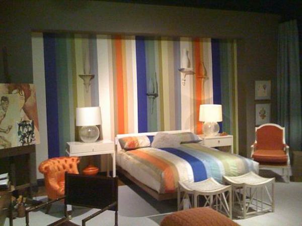 coole Ideen für Bettkopfteile orange blau streifen