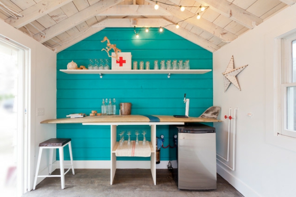 dekorative Projekte Sommertage blau wand küche