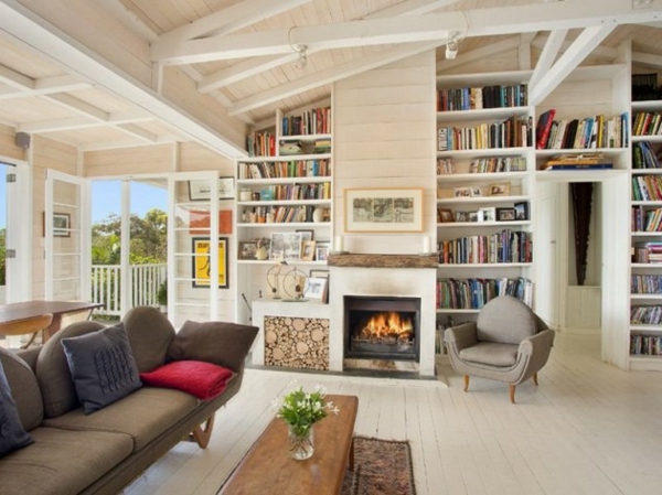 fabelhaft Bücherregale couch kamin