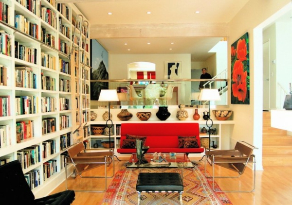 fabelhaft Bücherregale rot couch