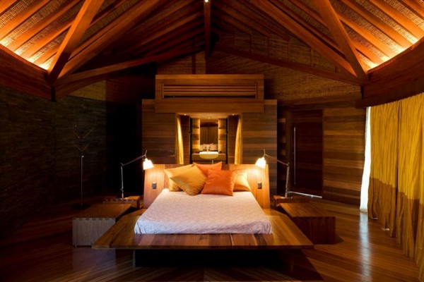 fabelhaft blattförmiges Haus Brasilien bett holz schlafzimmer