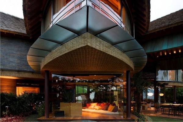 fabelhaft blattförmiges Haus Brasilien couch