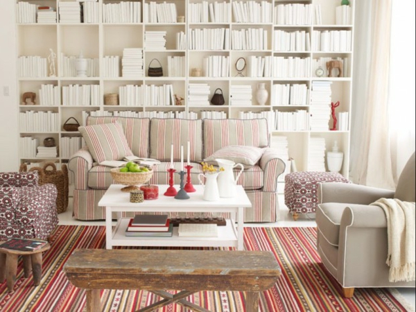 fabelhaft Bücherregale weiß couch sofa holz tisch