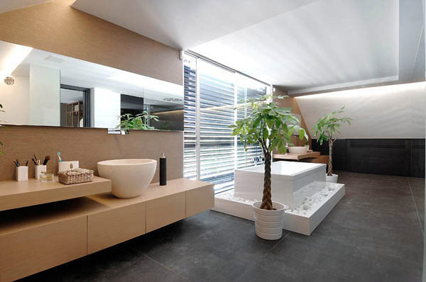 modern Haus Madrid badezimmer wanne waschbecken