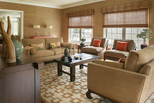 perfekten chinesischen Chippendale-Stil wohnzimmer braun teppich