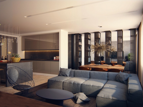 prächtig modern Wohnzimmer Design grau couch tisch stuhl