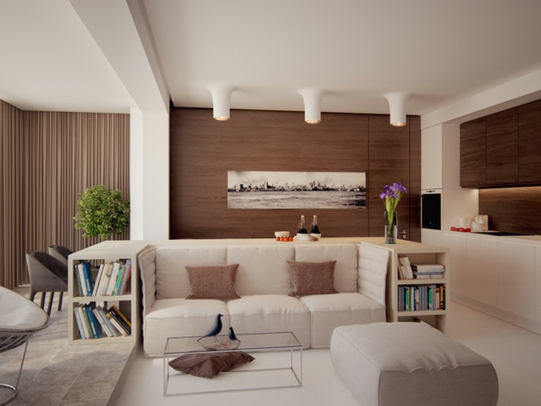 prächtig modern Wohnzimmer Design weiß couch kissen tisch
