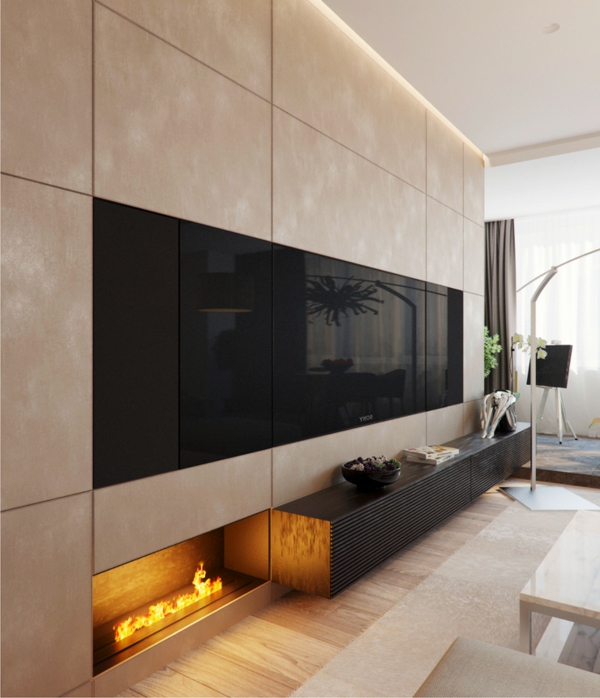 prächtige moderne Wohnzimmer Designs feuerstelle mediaraum