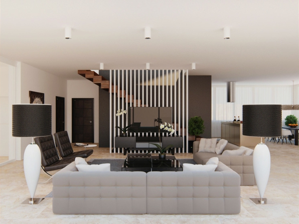 prächtige moderne Wohnzimmer Designs lampe couch tisch weiß