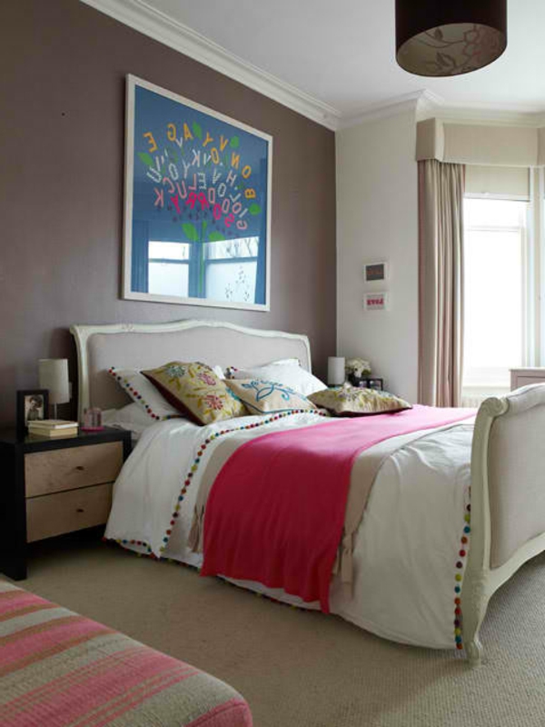 reizend Schlafzimmer Designs bett rosa bild nachttisch