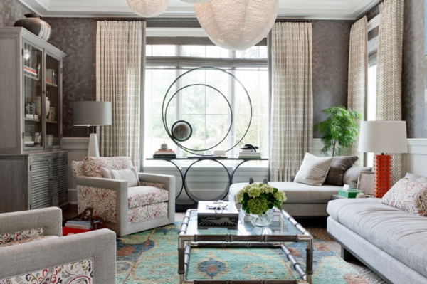 sommerliche Fantasie Design Musterhaus couch sofa glastisch