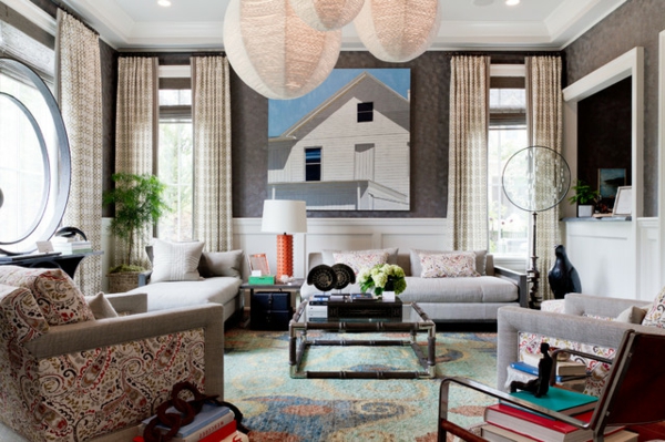 sommerliche Fantasie Design Musterhaus wohnzimmer couch tisch