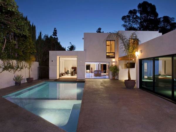 vorzügliche Residenz Beverly Hills schwimmbecken palme architektur