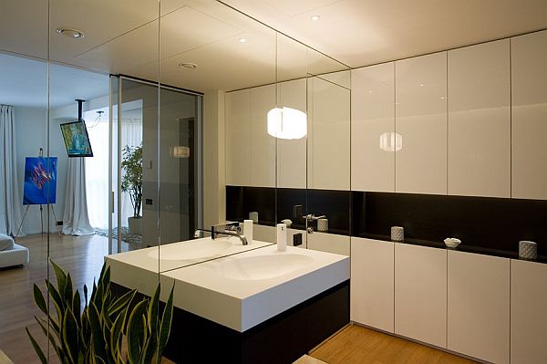 zeitgenössisch elegant Apartment Moskau badezimmer waschbecken