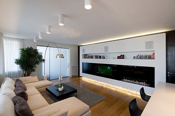 zeitgenössisch elegant Apartment Moskau wohnzimmer couch