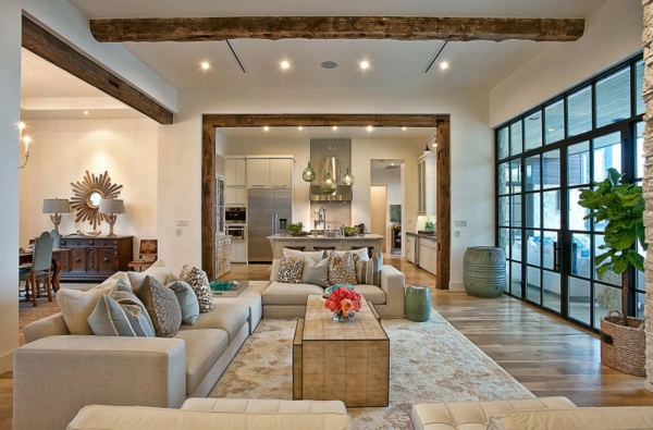 zeitgenössische Rezidenz in Texas antike moderne Akzente  weiß couch tisch