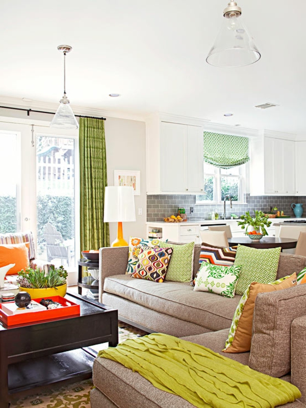 Auswahl Farbe couch tisch grün vorhänge