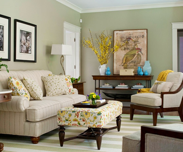 Auswahl Farbe wohnzimmer couch gemustert tisch vase lampe bild