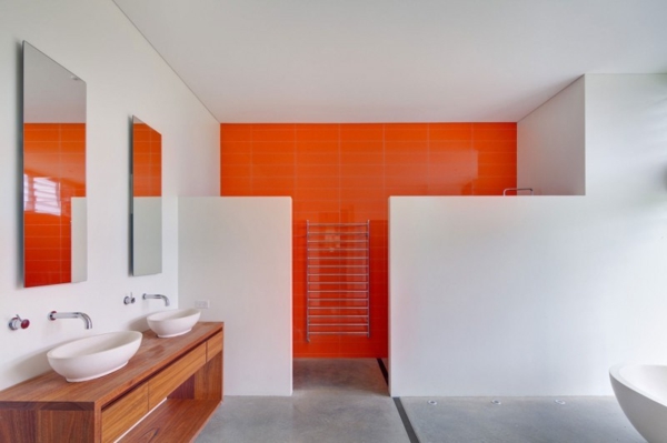 Bauernhaus Interior waschbecken orange