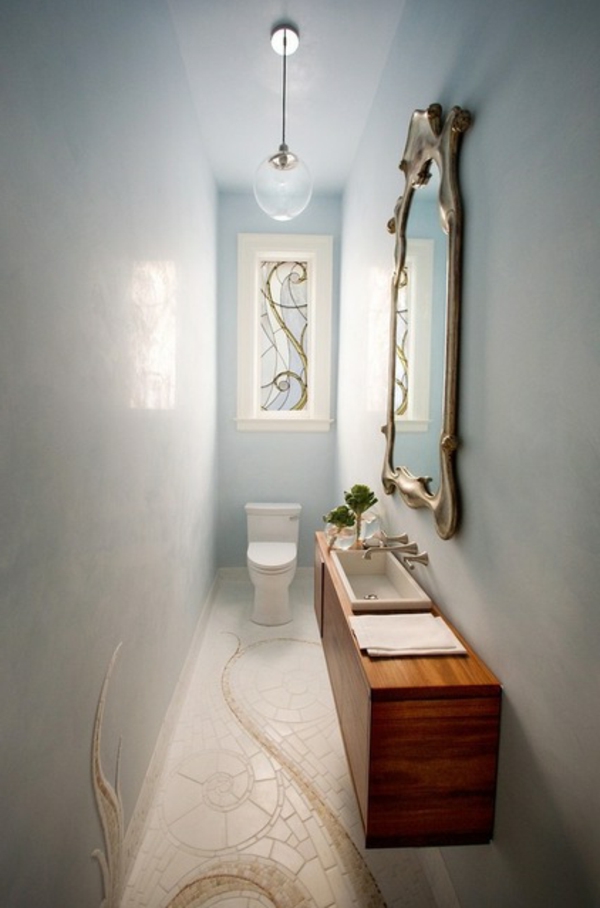 Einrichtung klein Badezimmer toilette schrank spiegel waschbecken