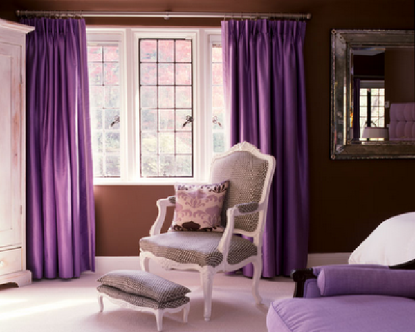 Interior Farben lila sofa hocker