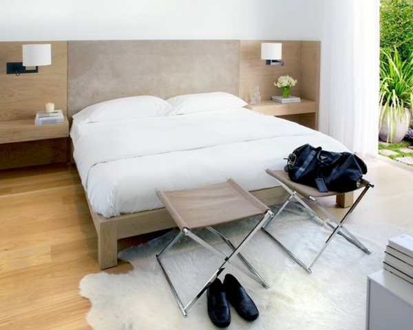 Männliches Schlafzimmer Design weiß bettwäsche bett stuhl