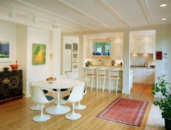 Möbeldesign Ideen tulpentisch stuhl küche weiß