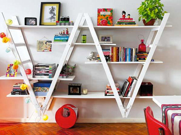 Raum mit DIY Bücherregalen bild bücher pflanze