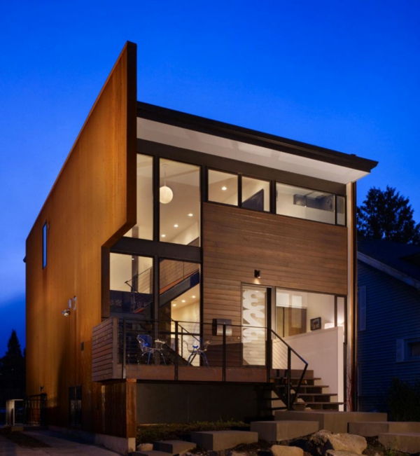 Residenz in Seattle Washington Kunstwerk architektur holz glas fenster