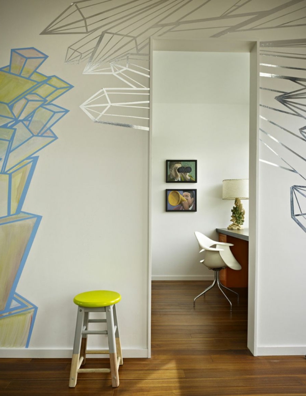 Residenz in Seattle Washington Kunstwerk hocker weiß stuhl lampe
