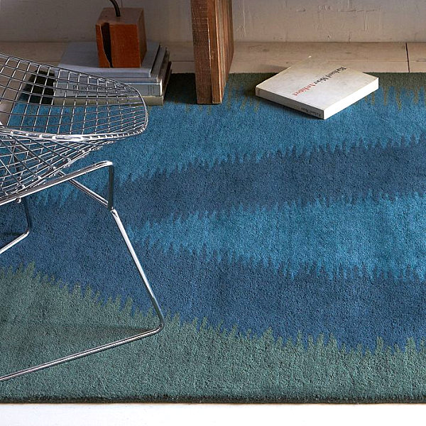 dekadentes Schlafzimmer blau teppich