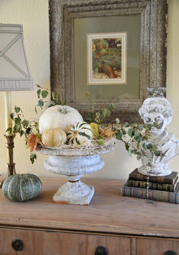 geisterhafte Halloween Dekoration Ideen kürbisse vase bild