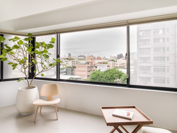 Apartment stuhl tisch Design hellen dunklen Nuancen pflanze