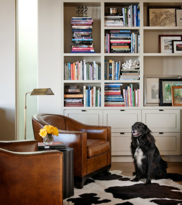 Ein Haus am Washington See hund leder sofa teppich regale