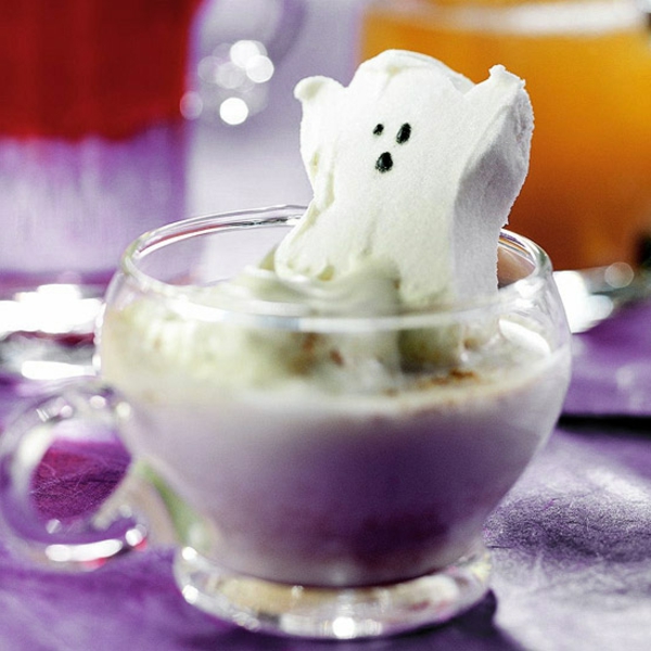 Geister Erzeugnisse für Halloween weiße schokolade