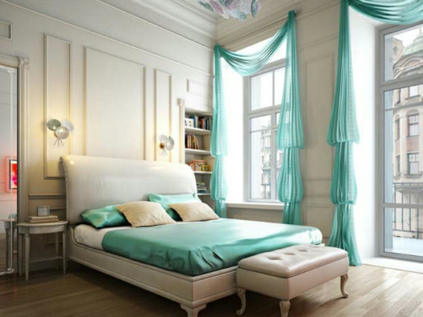 Herrliche Schlafzimmer Designs bett bettbank grün weiß