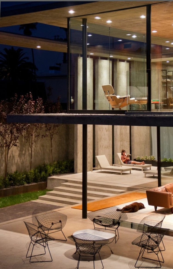Luxuriöse Residenz Kalifornien stuhl tisch treppe
